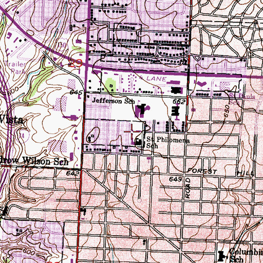 Topographic Map of Saint Philomena Rectory, IL