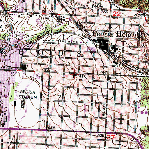 Topographic Map of Saint Thomas Church, IL