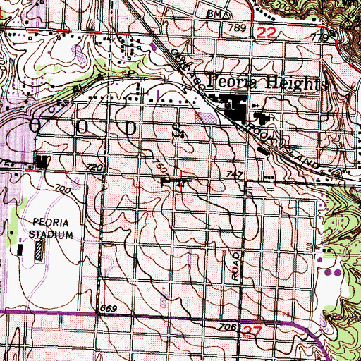 Topographic Map of Saint Thomas School, IL