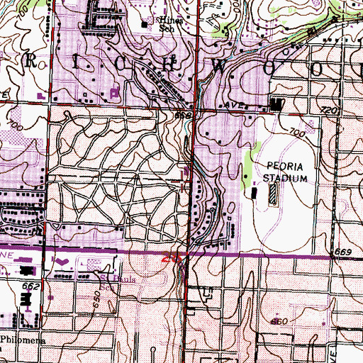 Topographic Map of Seventh Day Adventist School, IL