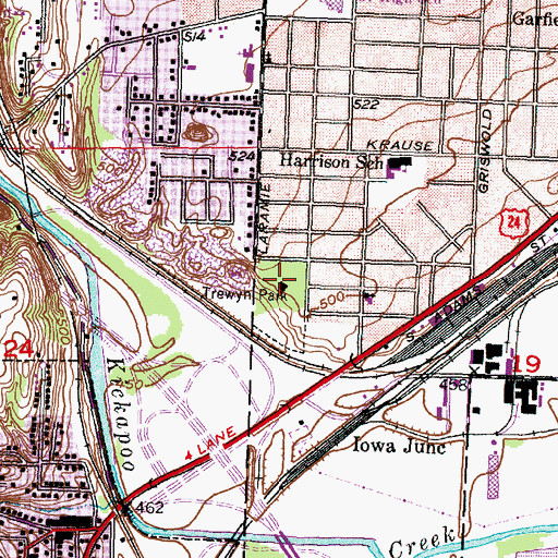Topographic Map of South Park Pool, IL