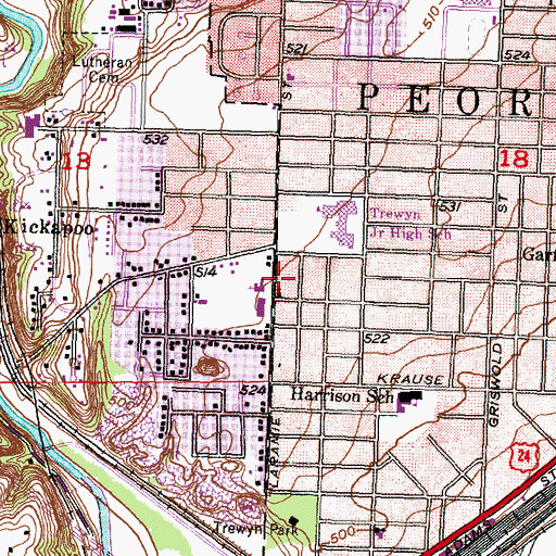 Topographic Map of South Side Church of the Nazarene, IL