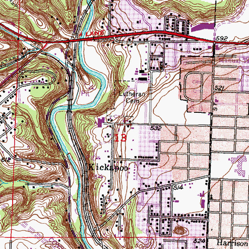 Topographic Map of Southside Church of Christ, IL