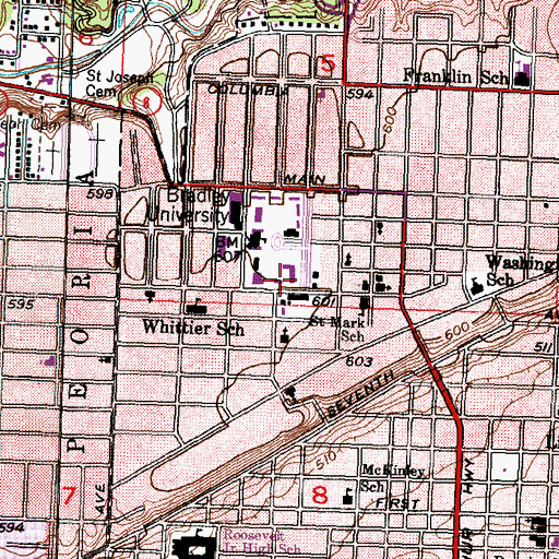 Topographic Map of Swords Hall, IL