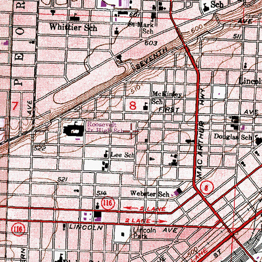 Topographic Map of Tabernacle Baptist Church, IL