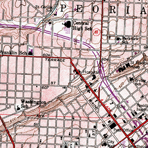 Topographic Map of Trinity Lutheran Church, IL
