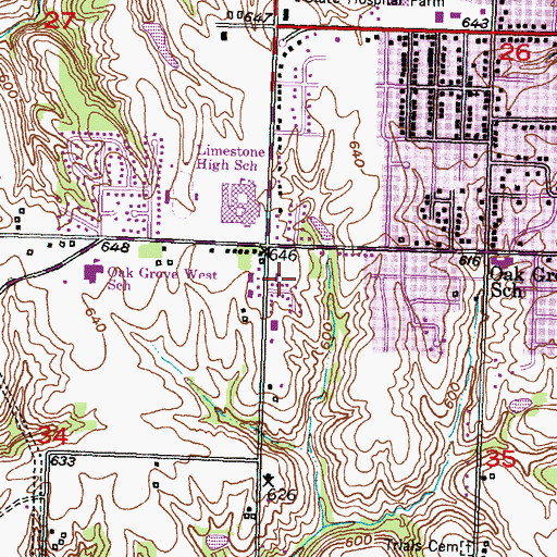 Topographic Map of Trinity Presbyterian Church, IL