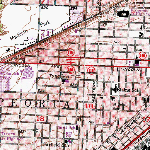 Topographic Map of United Mennonite Church, IL