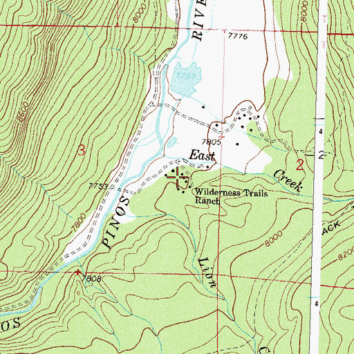 Topographic Map of Wilderness Trails Ranch, CO