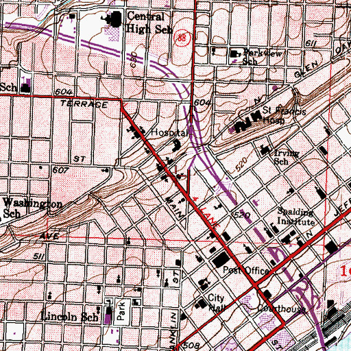 Topographic Map of Universalist Unitarian Church, IL