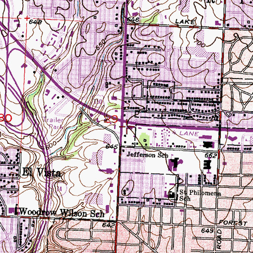 Topographic Map of University Plaza Shopping Center, IL