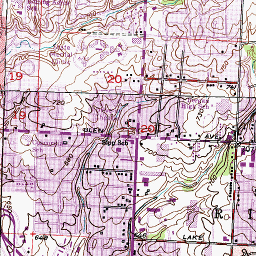 Topographic Map of University Square Shopping Center, IL
