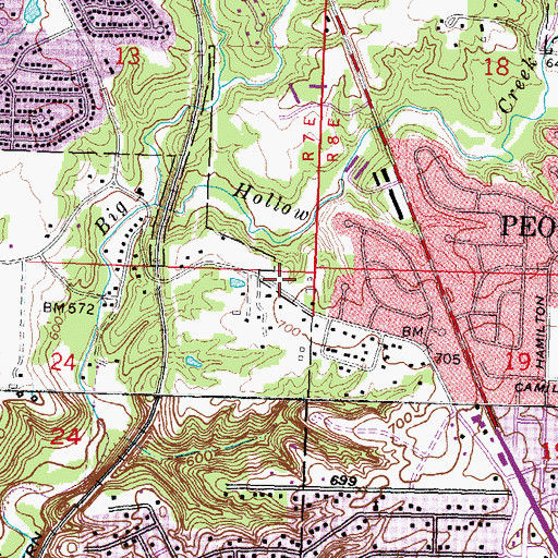 Topographic Map of Waters of Life Fellowship Church, IL