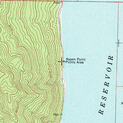 Topographic Map of Aspen Point Picnic Area, CO