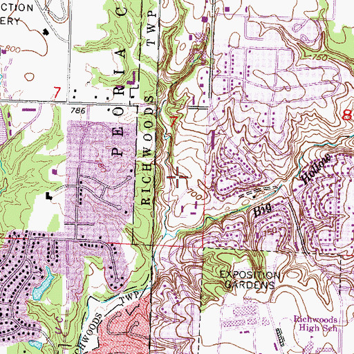 Topographic Map of Willow Knolls Country Club, IL