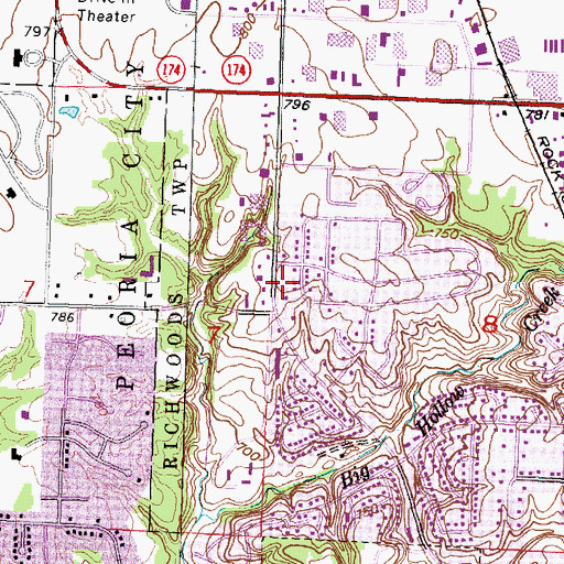 Topographic Map of Windsor Square Shopping Center, IL