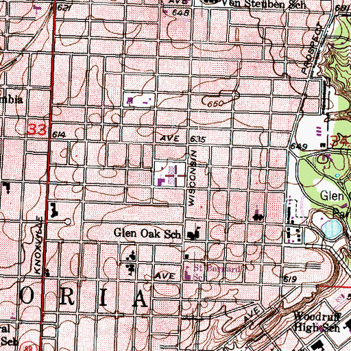 Topographic Map of Wisconsin Plaza Shopping Center, IL