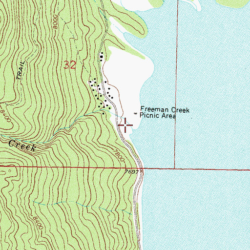 Topographic Map of Freeman Creek, CO