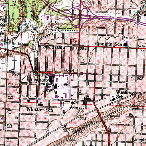 Topographic Map of Wyckoff Hall, IL