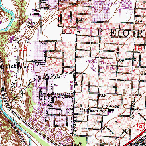 Topographic Map of Grace Apostolic Assembly Church, IL