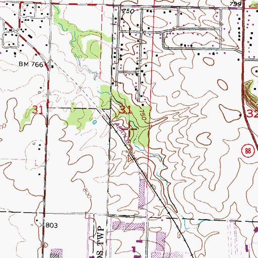 Topographic Map of Lindbergh Park, IL