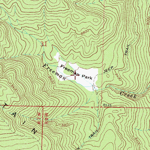 Topographic Map of Freeman Park, CO