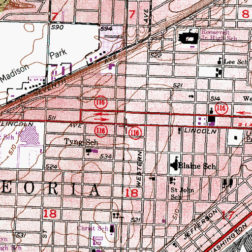 Topographic Map of Love in Faith Baptist Church, IL