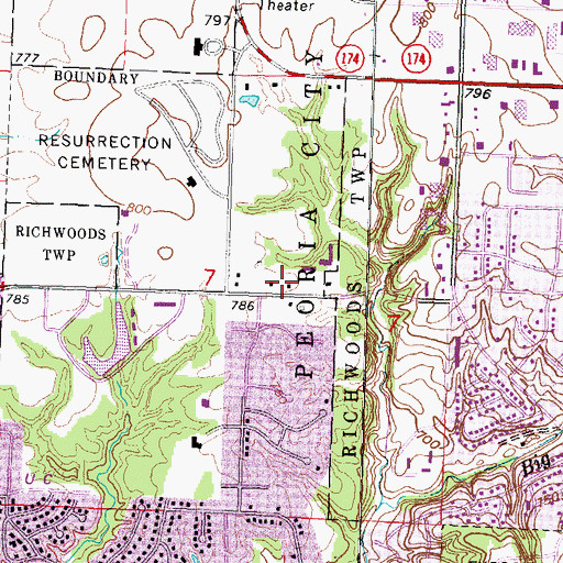 Topographic Map of Pals Pre-School and Kindergarten, IL