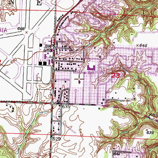 Topographic Map of Saint Anthonys Church, IL