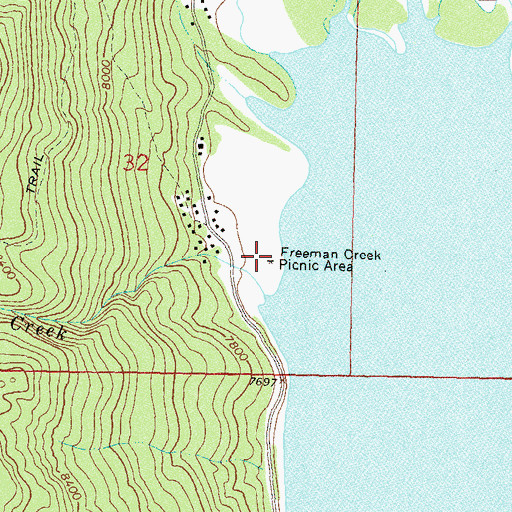 Topographic Map of Freeman Creek Picnic Area, CO