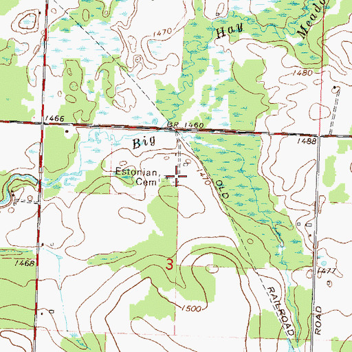 Topographic Map of Estonian Church (historical), WI