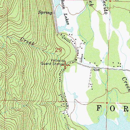Topographic Map of Vallecito Guard Station, CO