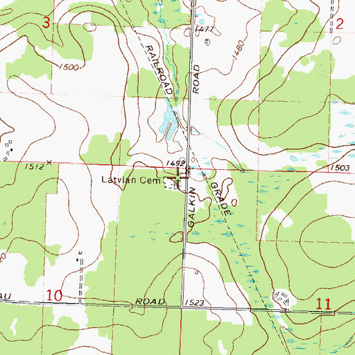 Topographic Map of Lettish Church (historical), WI