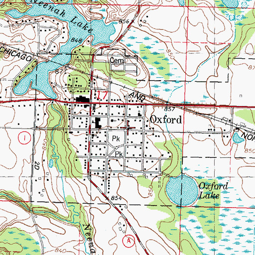 Topographic Map of Seventh Day Adventist Church, WI