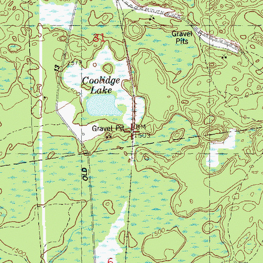 Topographic Map of Coolidge (historical), WI