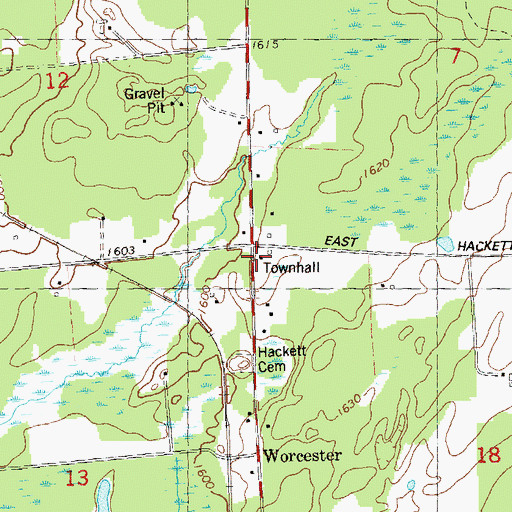 Topographic Map of Enterprise School (historical), WI