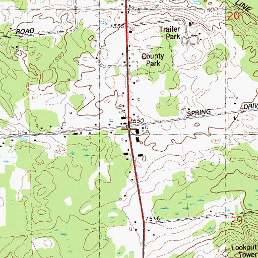 Topographic Map of Hartman School (historical), WI