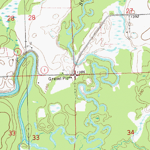 Topographic Map of Jump River School (historical), WI
