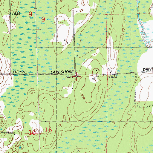 Topographic Map of Lakeside School (historical), WI