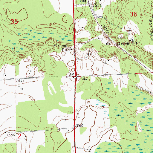Topographic Map of Larkin School (historical), WI