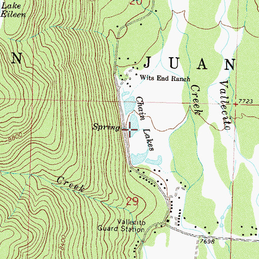 Topographic Map of Chain Lakes, CO