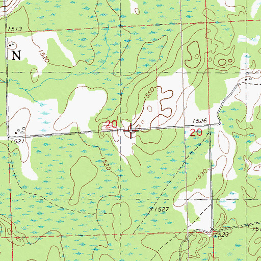 Topographic Map of Lincoln School (historical), WI
