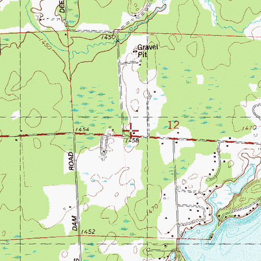 Topographic Map of Long Lake School (historical), WI