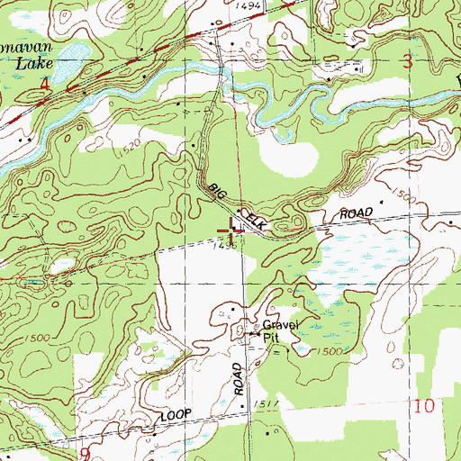 Topographic Map of Pine Grove School (historical), WI