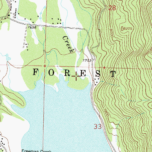 Topographic Map of Berri Creek, CO
