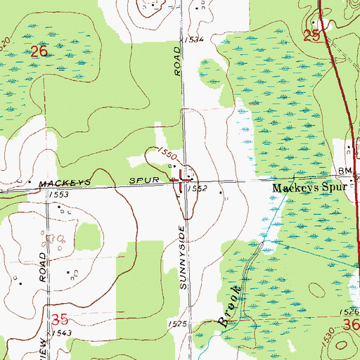 Topographic Map of Sunnyside School (historical), WI