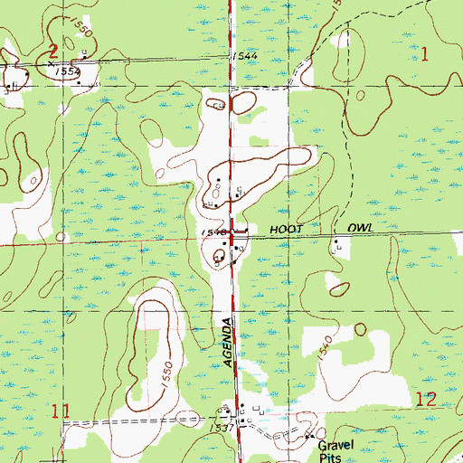 Topographic Map of Sweet Clover School (historical), WI