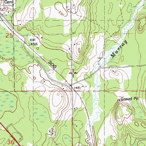 Topographic Map of Wood School (historical), WI