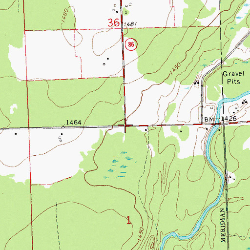 Topographic Map of Woodland School (historical), WI