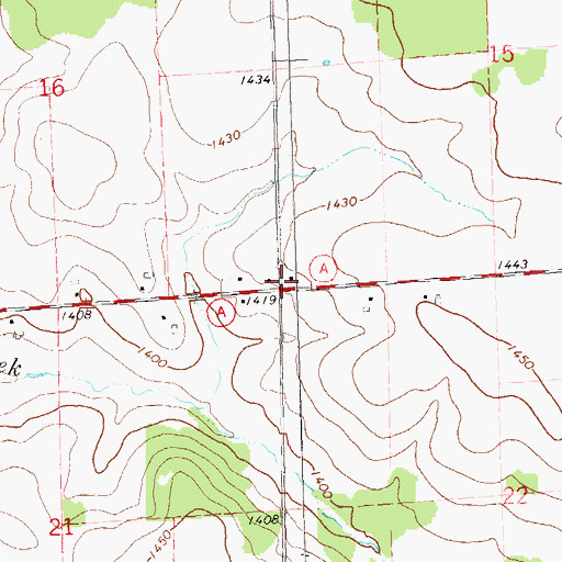 Topographic Map of Center School (historical), WI
